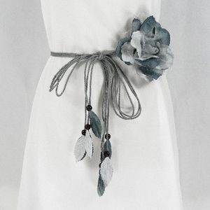 Belts Casual Wild Chiffon Big Flower Ladies Thin Belt Sweet Tassel Braid Decoration Elegant Handmade Fine Womens Dress
