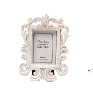 Victorian Style Resin White Black Baroque Picture Photo Frame Place Card Holder Bridal Wedding Shower Favors Gift RRE11528