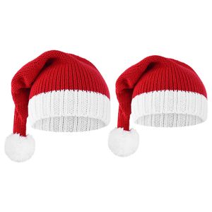 Jul Stickad Hat Boys Girls Cap Beanie Vinterfest Hattar Julparty Dekoration Kids Nyår Navidad Gift