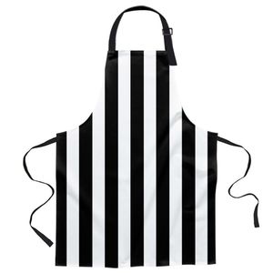 Wholesale white cooking aprons for sale - Group buy Aprons Simple Black And White Stripes For Women Men Kid Cooking Baking Apron Kitchen Utility Equipment Accessories