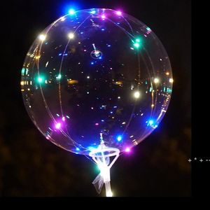 led top yenilik toptan satış-Parti Dekorasyon Renkli Renk LED Balonlar Yenilik Aydınlatma Bobo Topu Düğün Balon Destek Backdrop Süslemeleri Işık Balon EWA11201