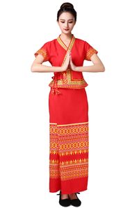 носить традиционное
 оптовых-Asia Pacific Женская одежда Таиланд в стиле в Индии традиционные летние женщины платье фестиваль фестиваль Vestido Lady элегантный азиатский этнический костюм