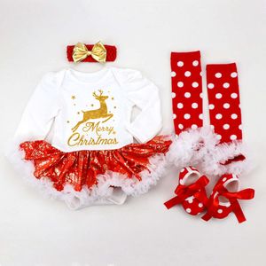 A dress Overseas hot selling month newborn baby clothes dress toddler shoes hosiery warm four piece set