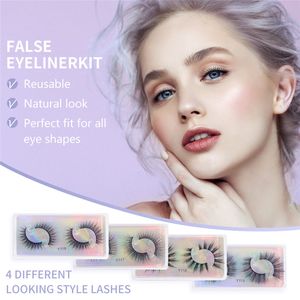 Wholesale mink lashes natural look for sale - Group buy Eye Makeup Pairs D False Eyelash Styles Faux Mink Eyelashes Natural Look Handmade Wispy Fluffy Reusable Lashes Cruelty Free