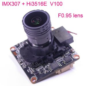 ingrosso ip camera lan-F0 Lens Sony Starvis IMX307 Sensore di immagine CMOS Hi3516e V100 CCTV Telecamera IP PCB Modulo scheda Cavo LAN telecamere filtranti IRC M16