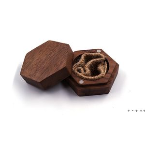 Black Walnut Wood Ring Boxes Valentine s Day Gift Wrap DIY Blank Carving Jewelry Box Creative Necklace Earrings Storage Box RRF12684