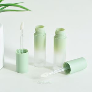 tubo de plástico verde venda por atacado-3 ml recarregável plástico verde labial brilho garrafas redondo vazio lipgloss frascos maquiagem de maquiagem cosmética atacado