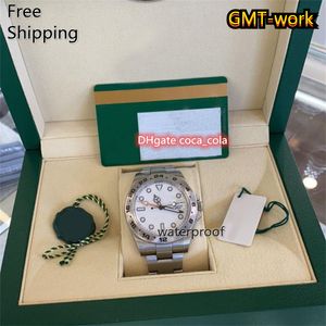 ingrosso orologi da uomo 42mm.-Box originale BF Maker Watch mm Brand New con Giappone Movimento Modificato Explorer quadrante bianco IIREF SS SS Orologi da uomo nero