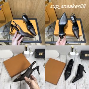 2021 women dress classic single shoes early spring leather rear empty sandals side high heels designers luxury comfortable versatile set of big size with box