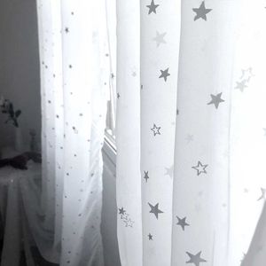 faservorhang großhandel-Weiß Glänzender Sliver Star Tüll Fenster Vorhang für Wohnzimmer Modern Sheer Voile Schlafzimmer Küche Trupping Jalousien Benutzerdefinierte