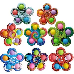 красочные фортеты спиннеры оптовых-Красочные сенсорные FIDGET Spinner Push Bubble Доска Toys Простые Dimse Firts Play Play Play Anity Spinners