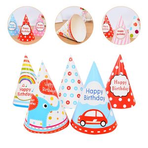 Wholesale paper birthday cap for sale - Group buy Party Hats Birthday Cone Pointed Paper