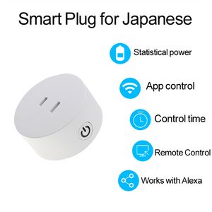 ingrosso plug amazon alexa-Mini WiFi Smart Plug Telecomando Voice Tempi Smart Smart Presa Smart Presa giapponese per Amazon Google Alexa Mobile App