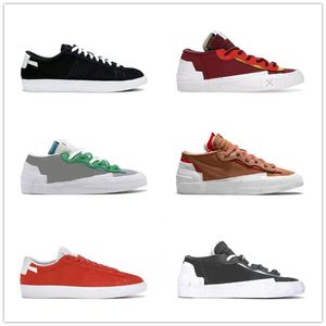 Wholesale white leather blazers resale online - Classic Blazer Low Vintage Women Men Shoes KAWS X Sacais Be True Suede Black White British Tan Magma Orange Astronomy Blue Leather Trainers Casual Sneakers