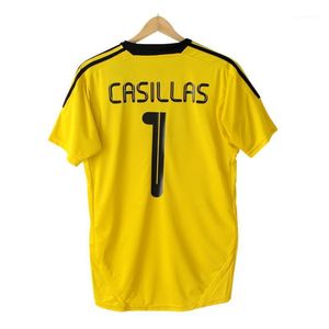 chemise jaune football achat en gros de T shirts Hommes T shirt à manches courtes T shirt Shirt Chemises de football Yellow Casillas Camisetas de Fubol Camisa Temps En stock