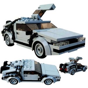 City Creator Tillbaka till framtida fordonstid Maskinmodell Byggnadsblock Kreativa högteknologiska bilstenar DIY Leksaker för barn Q0624