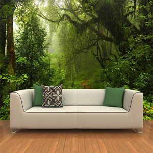 Wallpapers Custom D Wallpaper Green Virgin Forest Landscape Mural Living Room TV Home Decor Sticker Self Adhesive Removable Wall Paper