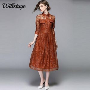 Casual Dresses Willstage Sexig Lace Dress Star Pattern Little Black Women Party Elegant Mid Bling Hollow Out Höst Vestidos