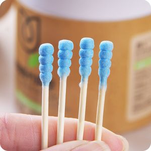 brincos de tampon venda por atacado-Baby Algodão Swabs Box Bambu Madeira Sticks Buds de algodão macio Limpeza de orelhas Tampões Cotonete Pampons Beleza de Saúde Z2