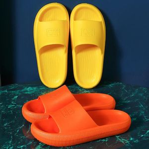 zapatillas eva оптовых-Тапочки летняя противоскользящая толстая платформа для дома сплошной цвет плоский EVA мягкие подошвы женщин ванная комната скользиты Zapatillas