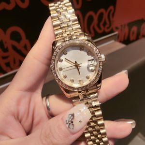 Wykwintowany luksusowy zegarek damski biały mm36mm Diamentowy złoty talerz maszyny automatyczne pięć koralików ze stali nierdzewnej niezbędne prezenty walentynkowe do randek