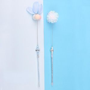 Cat Toys Two Piece Set Play With Ringing Paper Ball Feathers On The Stick Interactive Toy Dancer Wand Squeaky