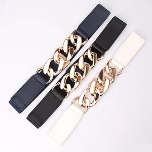 Wholesale elastic coat belt resale online - Belts Corset Ladies Dress Belt Fashion Coat Sweater Female Waistband Punk Gold Color Chain Elastic Wide Women Waist