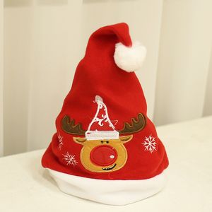 rote hutverzierung großhandel-Weihnachtsmütze für Kinder Erwachsene Rote Weihnachtskap Family Party Yean Santa Claus Hüte Kinder Geschenk Ornamente Feiern teile los