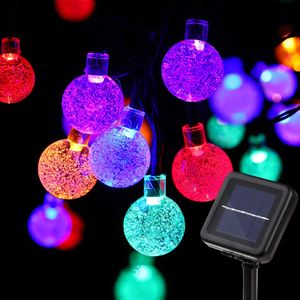 Solar Led String Fairy Licht Waterdichte Outdoor cm Crystal Ball Lamp Creative Christmas Slingers Bruiloft Tuin Decoratie Party Lighting Home Decor Strip