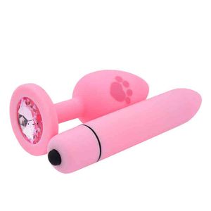 Nxy anaal speelgoed roze anale plug kont sex speelgoed voor vrouwen mannen zachte siliconen prostaat massager mini erotische bullet vibrator volwassen gay product