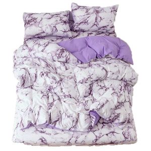 Bedding Sets Purple Marble Duvet Cover Bed Sheets And Pillowcases Sheet Twin Queen King Teenager Print