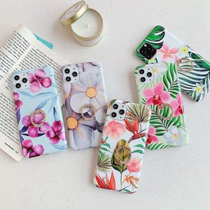 Spring Flower IMD TPU Soft Phone Cases Rose Summer Floral Stylish Case Kickstand Bracket Retro Covers for iPhone X MAX PRO