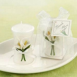 10pcs Flower Lily Candle For Wedding Party Birthday Baby Shower Souvenirs Gifts Favor Packaged With Box Candles