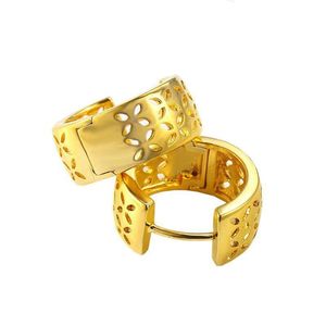 Mxgxfam ren guldfärg rund ihålig hoop örhängen cm för kvinnor mode smycken ingen sten design bra kvalitet huggie