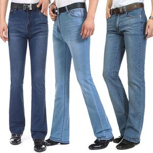 26 taillengröße jeans großhandel-Jeans Männer Frühling und Herbst Mid Taille Stretch Flare Hosen Herren Micro Brown Größe