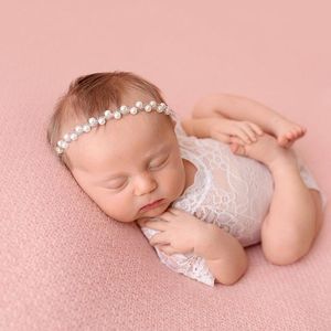 Hårtillbehör Pearl Diamond Hairband Bornband Sömnad Blommor Headband Kids For Girls Barn Baby