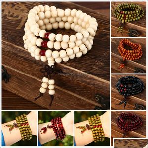 bracelete de rosário mulheres venda por atacado-Charme pulseiras pulseira de jóias natural sândalo buddhist buddha meditação miçangas para mulheres oração dos homens Mala rosário entrega yqp