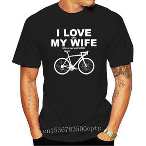 T shirts van heren I Love Toen My Wife Latents Me Koop Nog een Fiets Grappige T shirt Humor Katoen Biker Fiets Tees T shirt Mannen Plus Si