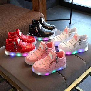 elmaslı kaynak suyu toptan satış-Bebek Ayakkabıları Bahar ve Sonbahar Çocuk Spor Işık Orta Su Elmas Karikatür LED Gece Yumuşak Alt