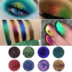 Eye Shadow Halloween Glitter Chrome Eyeshadow Powder Chameleon Pigments Waterproof Shiny Metallic Loose Party Makeup