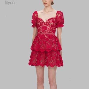 Wholesale sweetheart mini dresses for sale - Group buy Fashion A Line dress Sexy Summer New arrive High Quality red Above Knee Lace women Short sleeve Runway Dress1 Vetidos