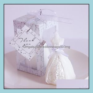 Wholesale candle souvenirs gifts resale online - Event Festive Party Supplies Home Garden Bride Dress Candle Favor Wedding Gifts For Guest Souvenirs Sn1683 Drop Delivery Ocsbz