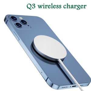 samsung беспроводное портативное зарядное устройство оптовых-Сильное качество всасывания Вт Q3 Беспроводное портативное мини магнитное зарядное устройство Быстрая быстрая зарядная подушка универсальная для Huawei iPhone Samsung с розничной коробкой