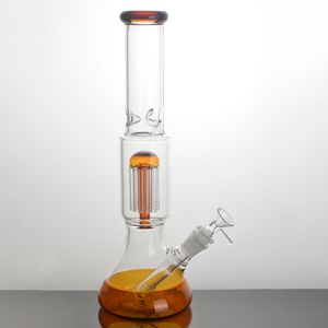 Glas Bong Hookahs Vattenrör Orange Mushroom Tips Bubbler kan vara utrustad med mm rörskål för att röka DAB Rig Tobacco
