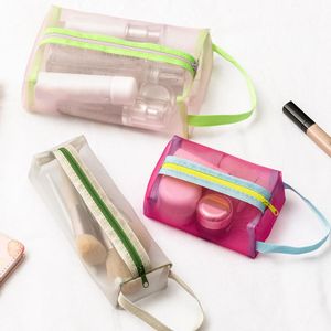 gaze produkte großhandel-Kosmetiktaschen Hüllen Gaze Bag Wash Transparent Mesh Clear clear clear clears Tragbar mit Reißverschluss Reisen Produkt Makeup Tasche