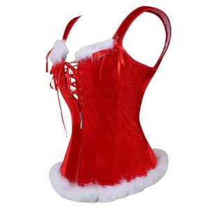 gilets de noël pour les dames achat en gros de Bustiers Corsets Noël Santa Corset Top Vest dames Shaper Burlesque Lingerie Overbust Plus Taille S XL