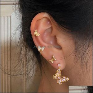 Stud Women Earring Jewelry Pattern Fashion Dangle Eardrop Butterfly Studs Ear Cuff Clip Earrings Suit Drop Delivery Qs2J5