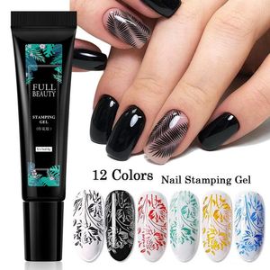 Wholesale nail print stamp for sale - Group buy Nail Gel ML Stamping Polish Black White Transfer Soak Off Varnish Oil For Print Art Stamp Plates Manicure TR1793
