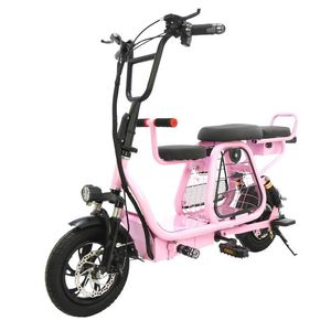 dames électriques achat en gros de Vélo électrique Scooter pliable W Deux roues Vélos avec panier pour animaux de compagnie V pouces E vélo rose pour femmes femmes