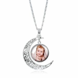 mond-baby-halskette. großhandel-Anhänger Halsketten PO Pendants Custom Moon Halskette Ihres Babys Kind Schöne Geliebte Eins Geschenk Familie Schmuck